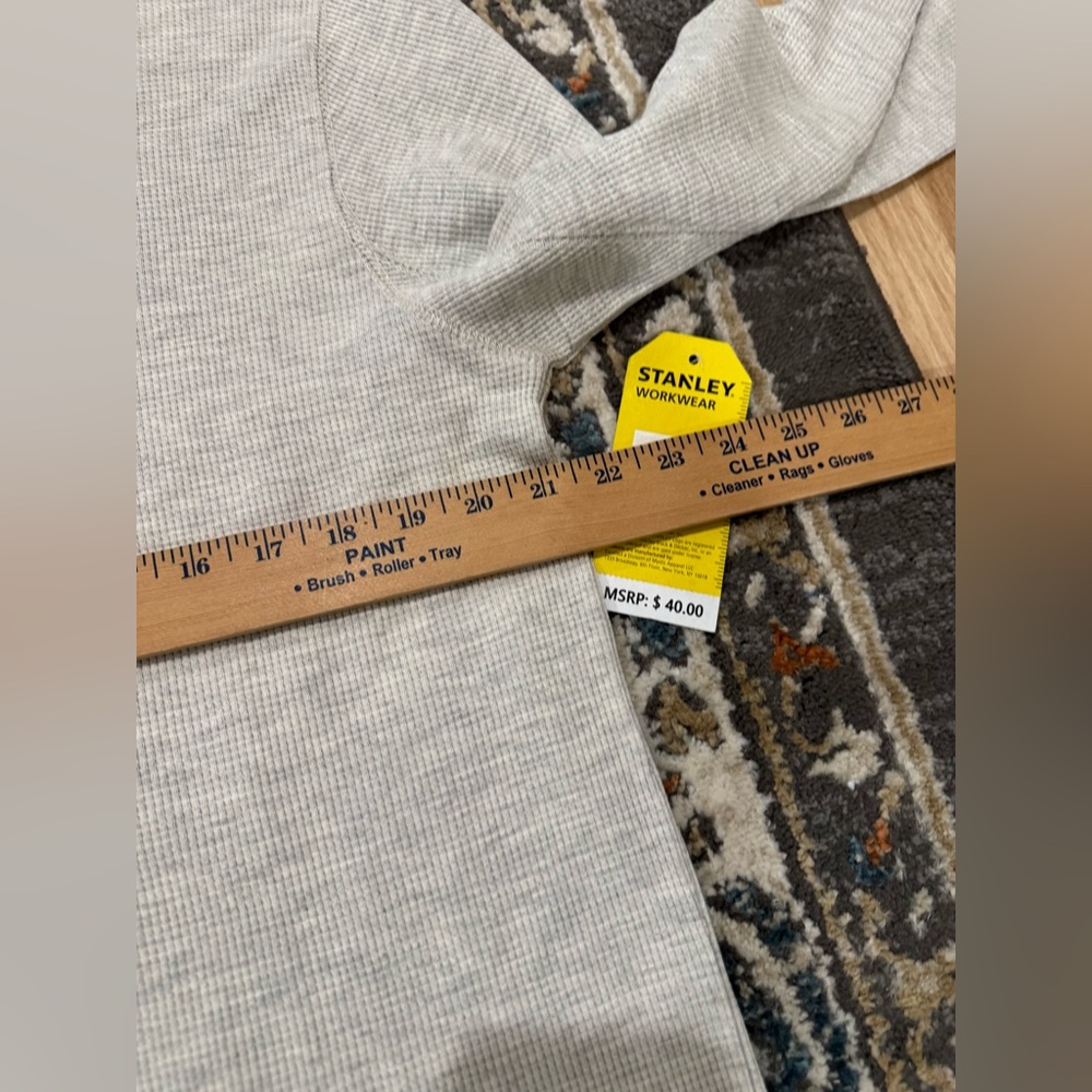 NWT‎ Stanley Men PullOver Oatmeal Shirt Sz M 1/4 Button Henley Long Sleeve - Picture 8 of 8